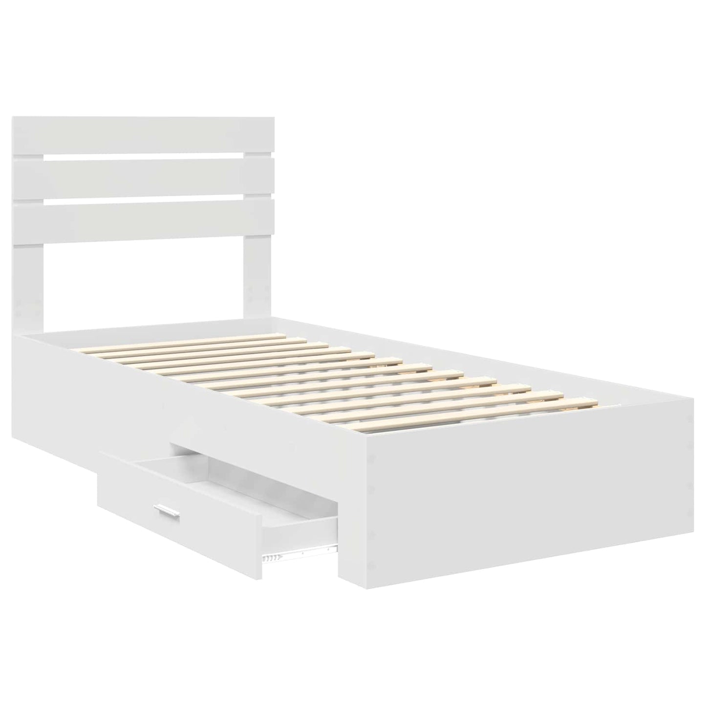 Bed Frame with Drawer with Headboard Manual Engineered Wood
