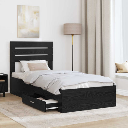 Bed Frame with Drawer with Headboard Manual Engineered Wood