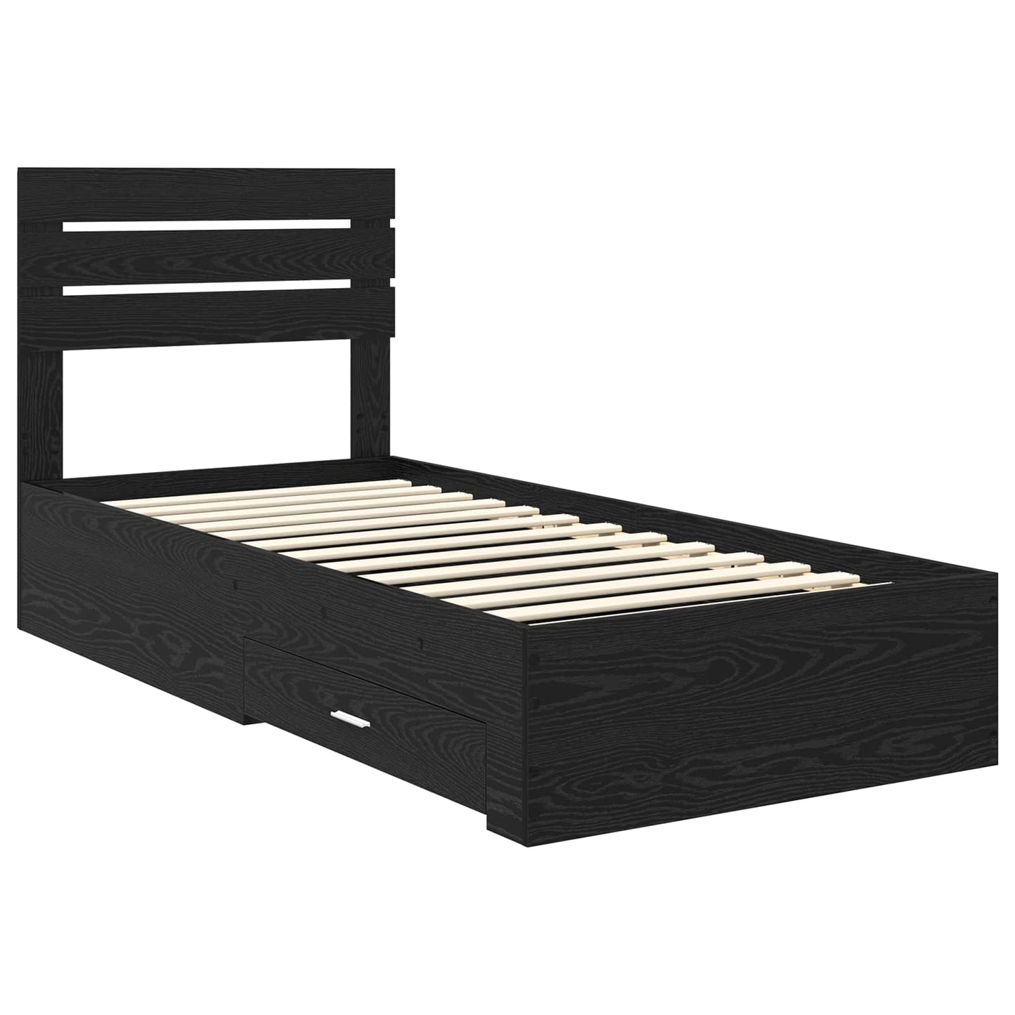 Bed Frame with Drawer with Headboard Manual Engineered Wood