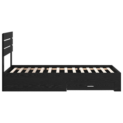 Bed Frame with Drawer with Headboard Manual Engineered Wood