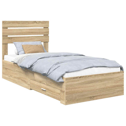 Bed Frame with Drawer with Headboard Manual Engineered Wood