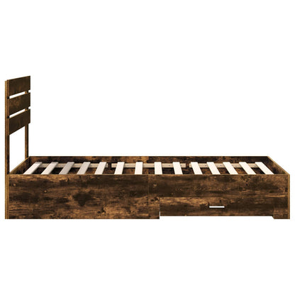 Bed Frame with Drawer with Headboard Manual Engineered Wood