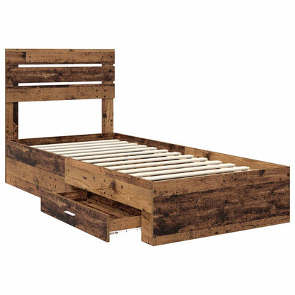 Bed Frame with Drawer with Headboard Manual Engineered Wood
