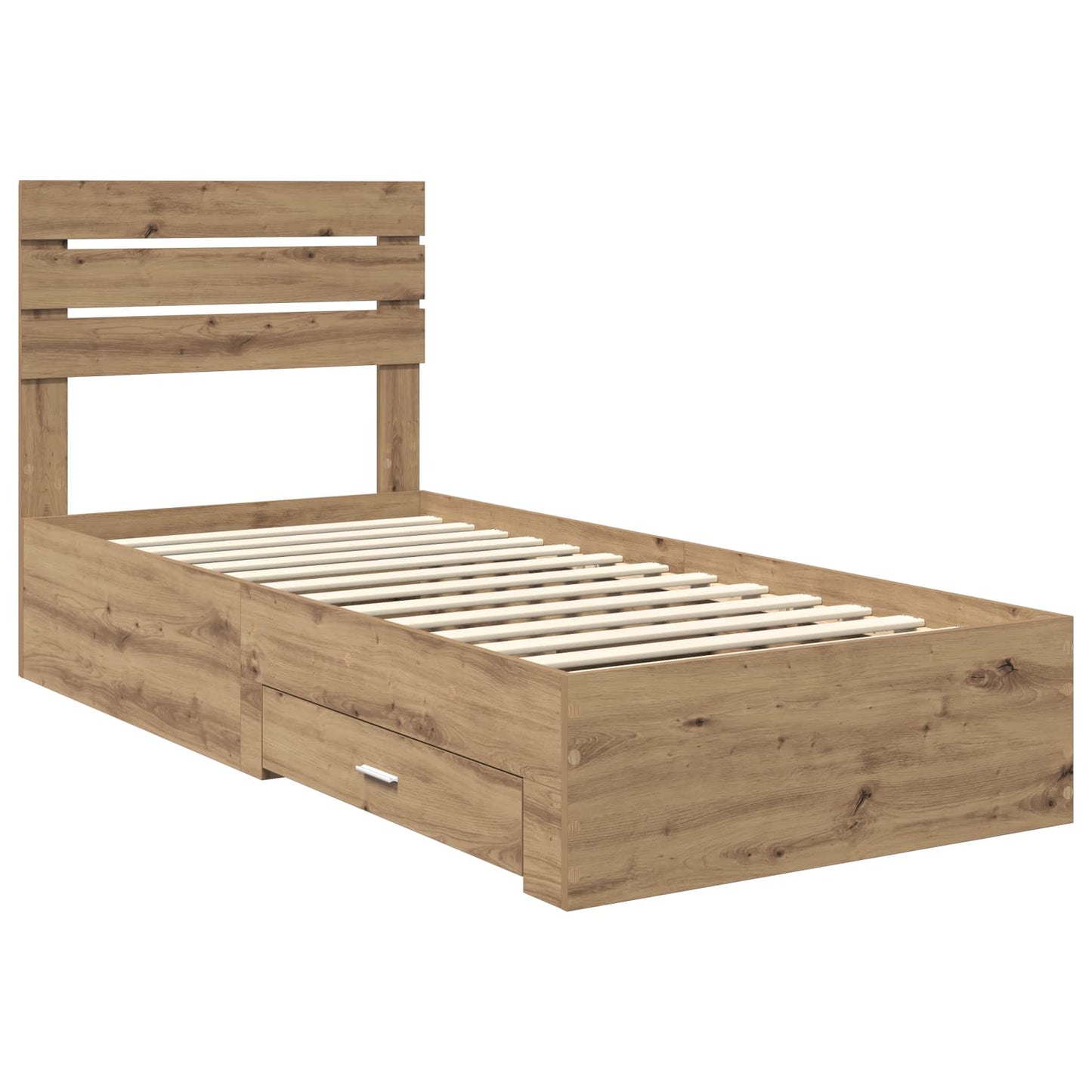 Bed Frame with Drawer with Headboard Manual Engineered Wood