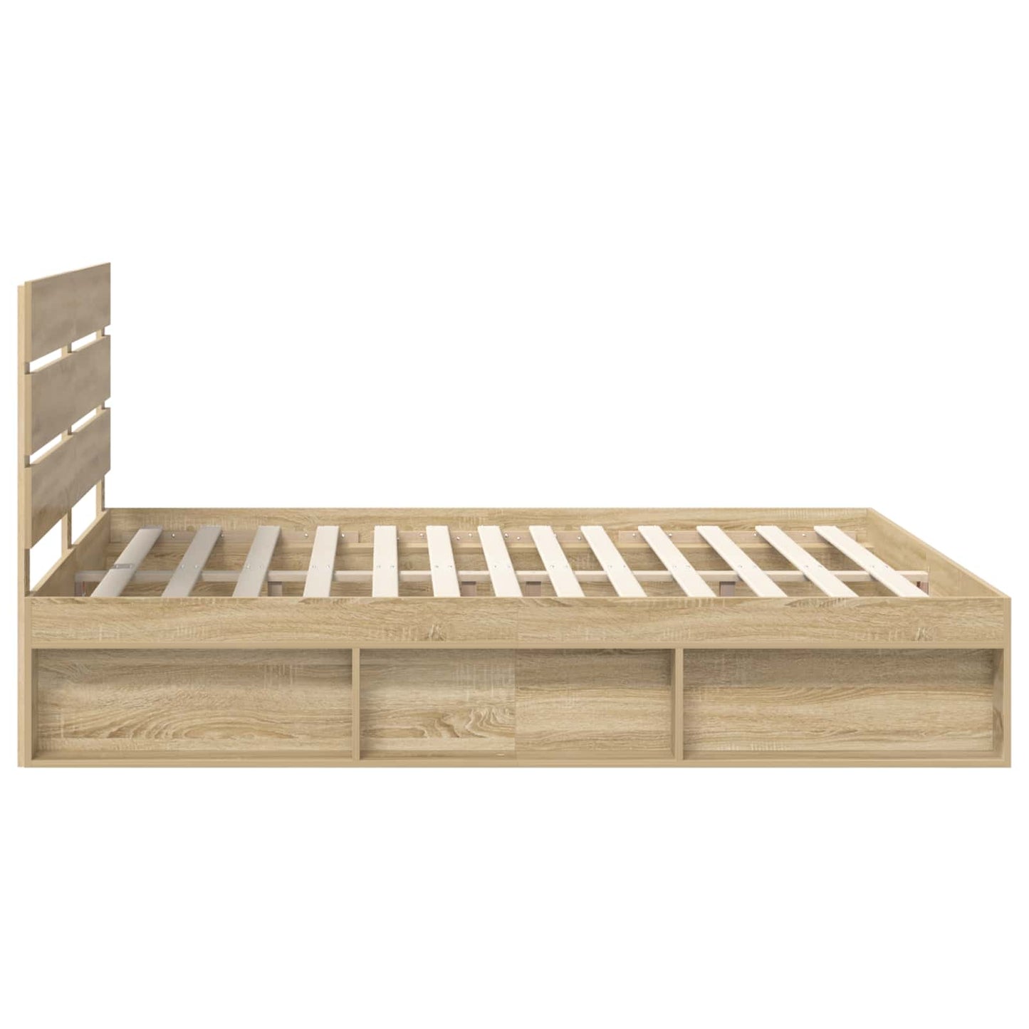 Bed Frame with Headboard Sonoma 200 x 200 cm Solid Pine Wood