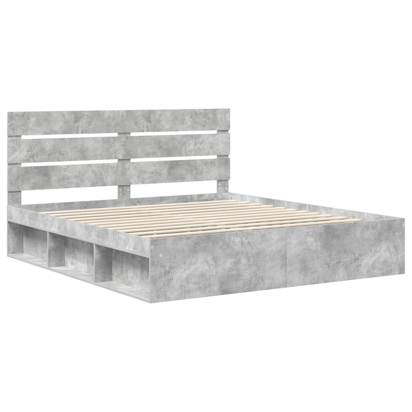 Bed Frame with Headboard Concerte 200 x 200 cm Solid Pine Wood