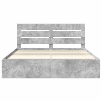 Bed Frame with Headboard Concerte 200 x 200 cm Solid Pine Wood