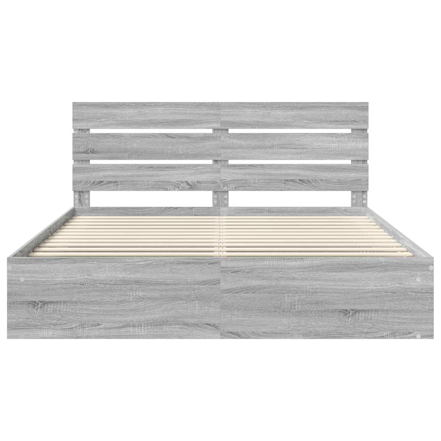 Bed Frame Grey Sonoma 200 x 200 cm Solid Pine Wood