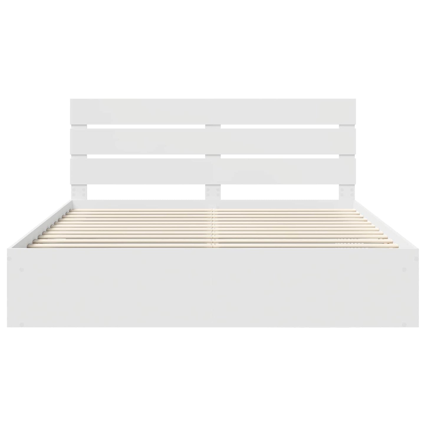 Bed Frame with Headboard White 180 x 200 cm Solid Pine Wood