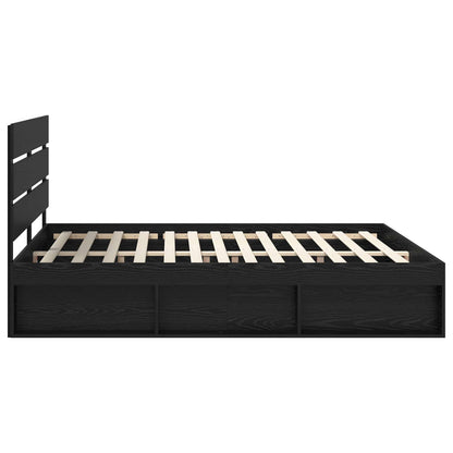 Bed Frame with Headboard Black 180 x 200 cm Solid Pine Wood