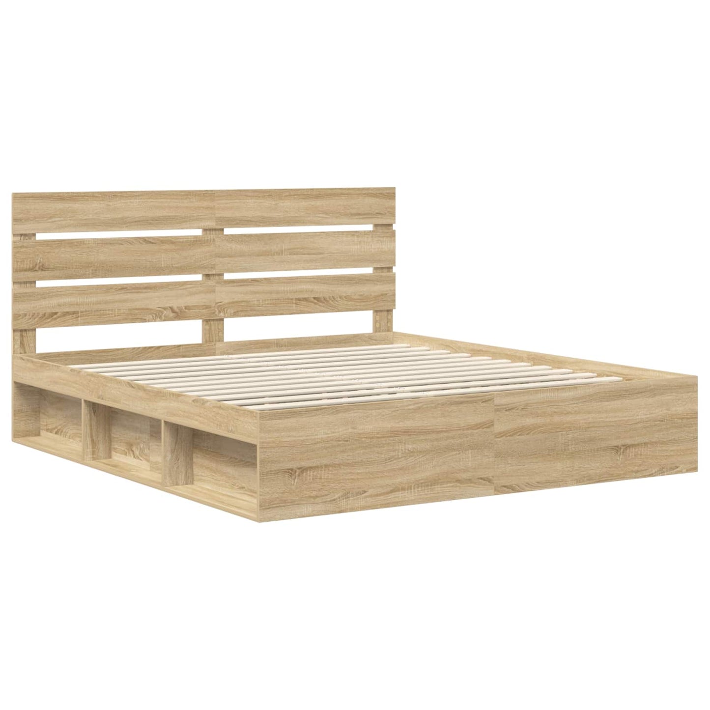 Bed Frame with Headboard Sonoma 180 x 200 cm Solid Pine Wood