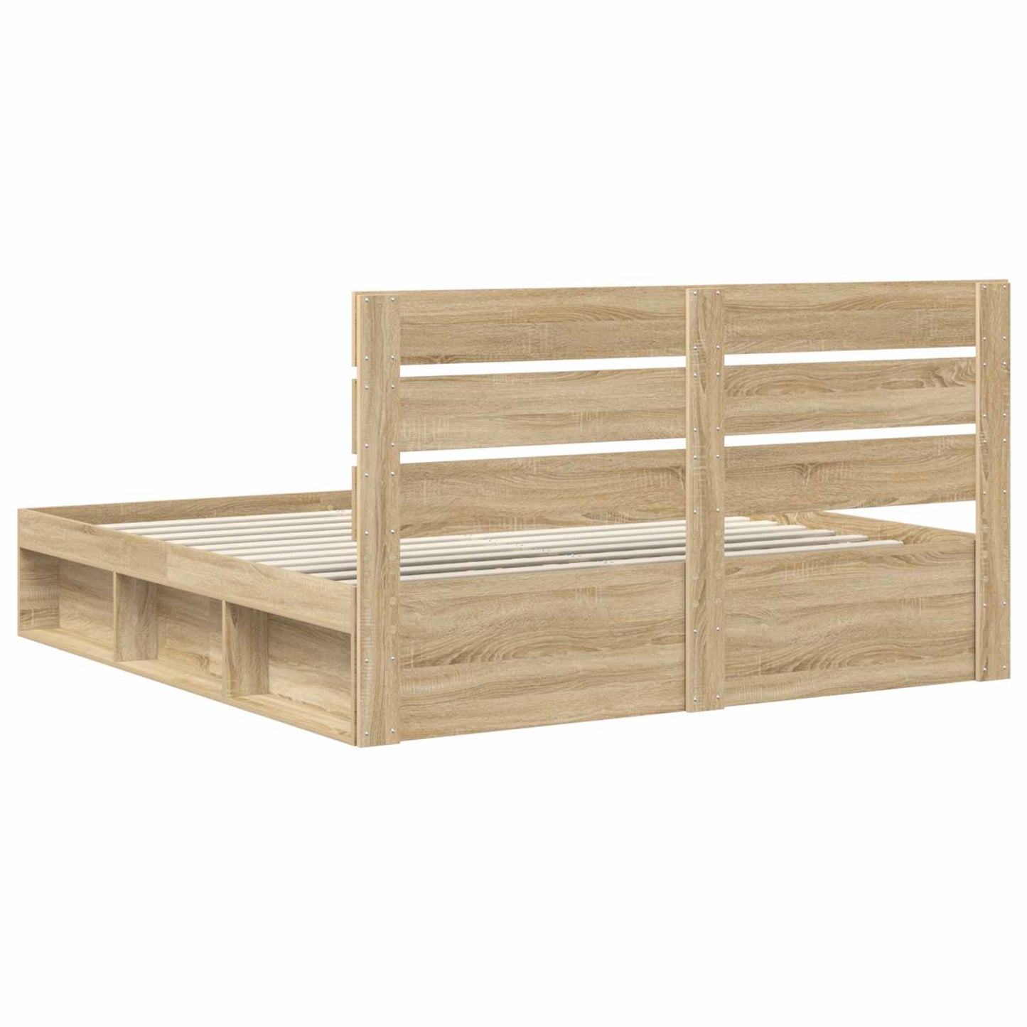 Bed Frame with Headboard Sonoma 180 x 200 cm Solid Pine Wood