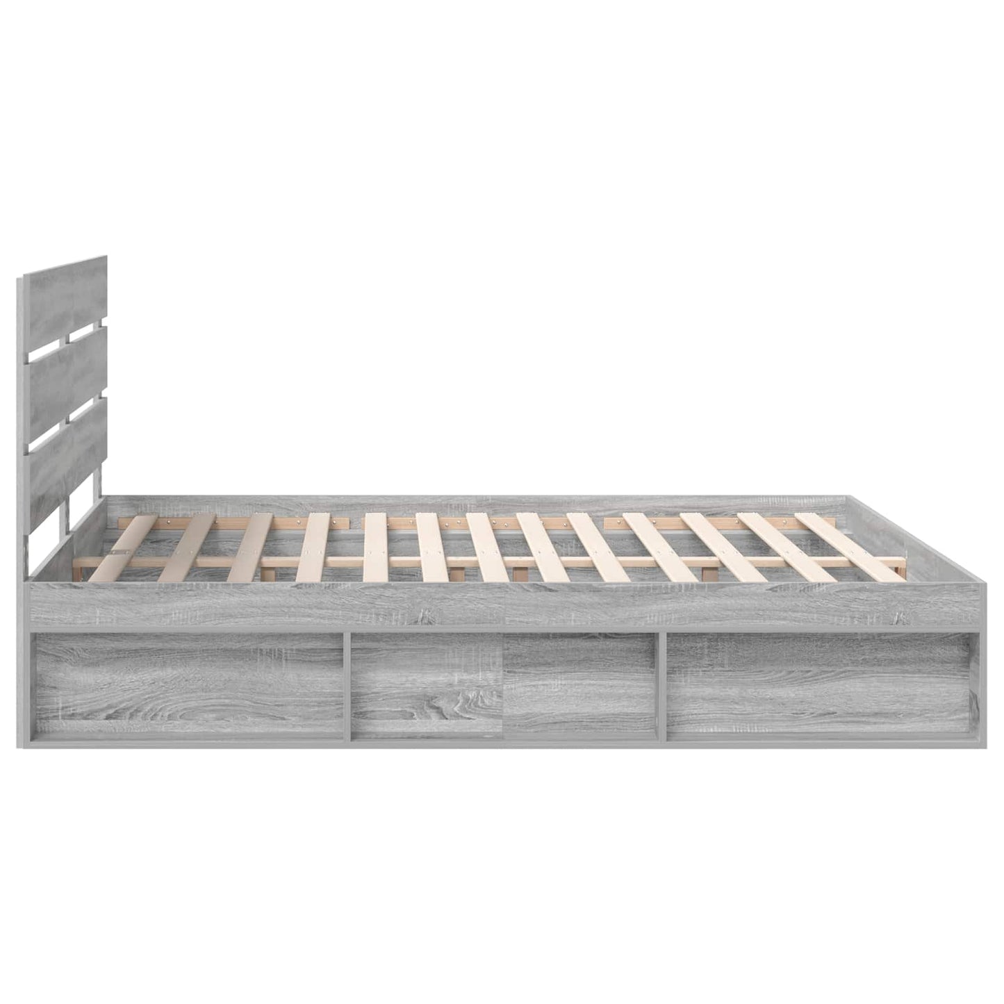 Bed Frame Grey Sonoma 180 x 200 cm Solid Pine Wood
