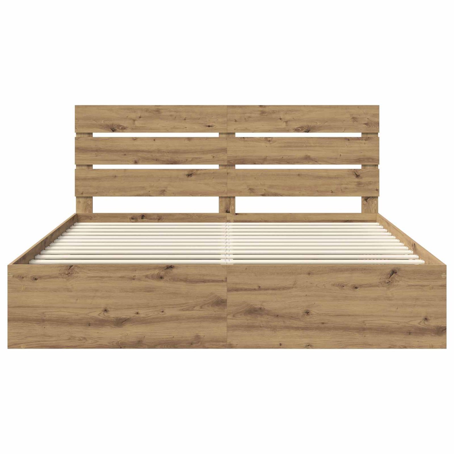 Bed Frame Artisian Oak 180 x 200 cm Solid Pine Wood