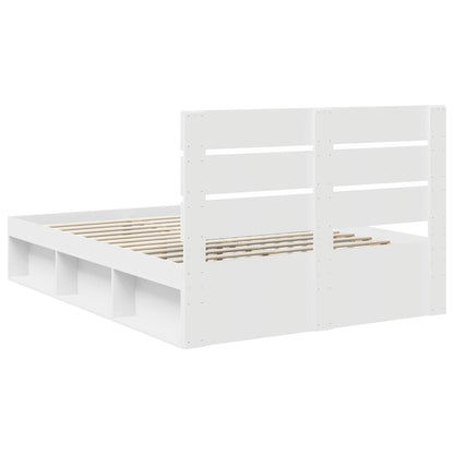 Bed Frame with Headboard White 160 x 200 cm Solid Pine Wood