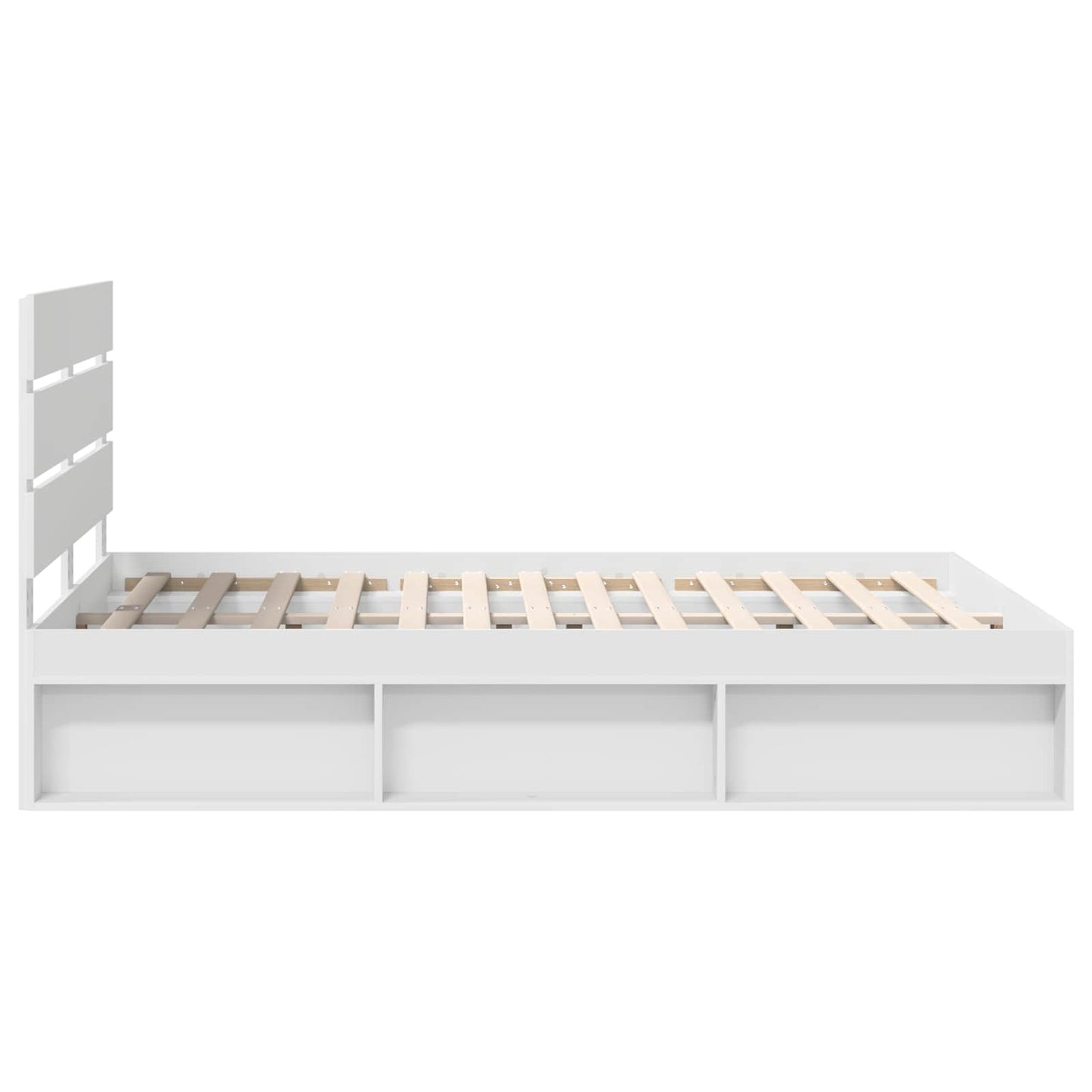 Bed Frame with Headboard White 160 x 200 cm Solid Pine Wood