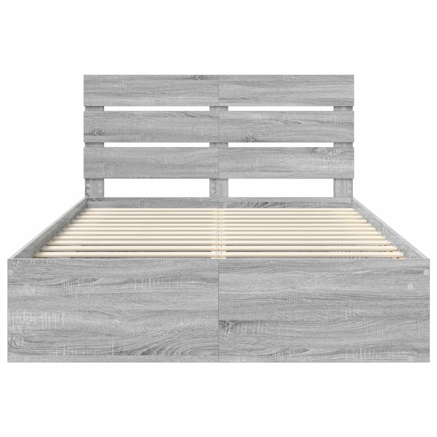 Bed Frame Grey Sonoma 160 x 200 cm Solid Pine Wood