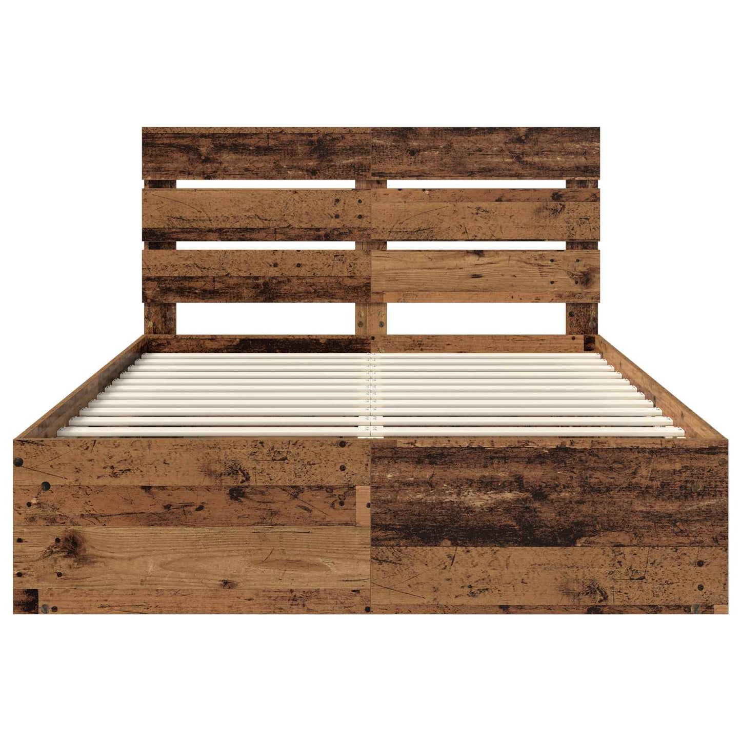 Bed Frame with Headboard Old Wood 160 x 200 cm Solid Pine Wood