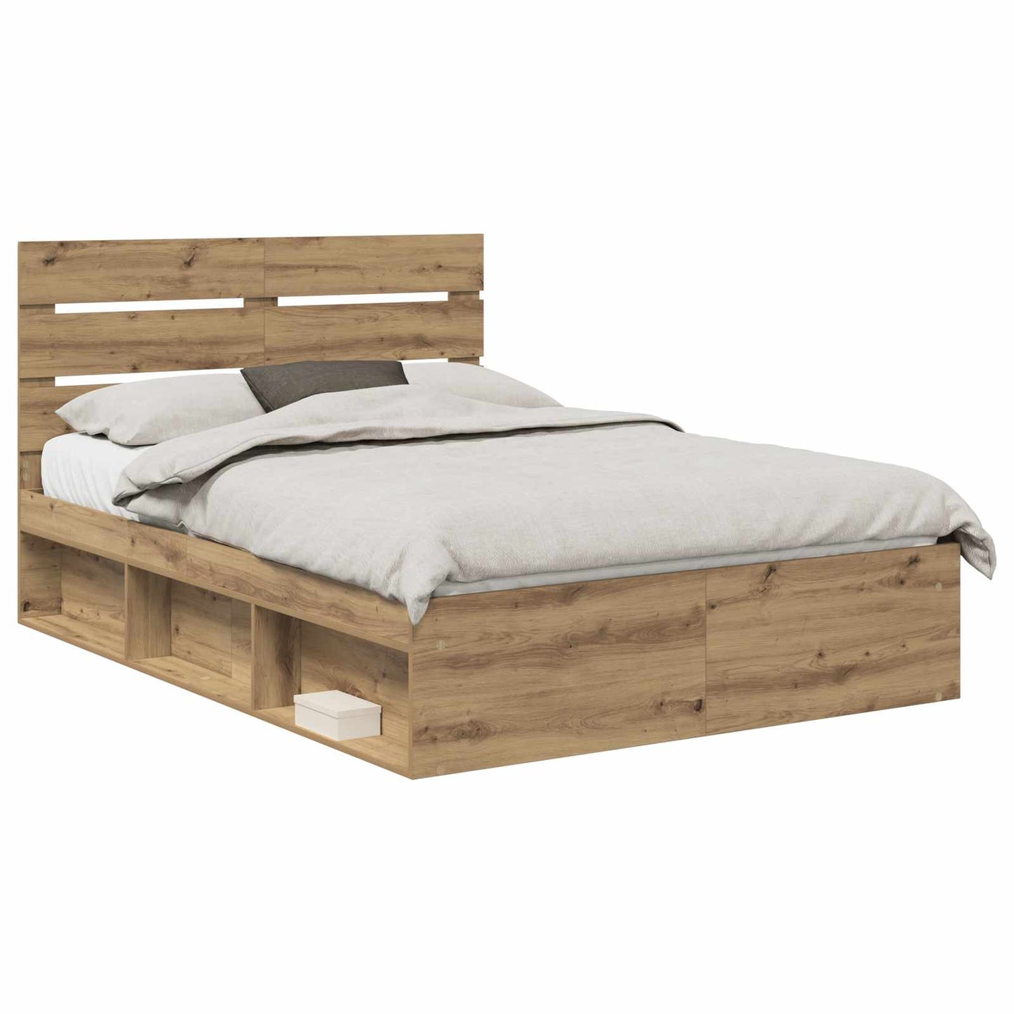 Bed Frame Artisian Oak 160 x 200 cm Solid Pine Wood