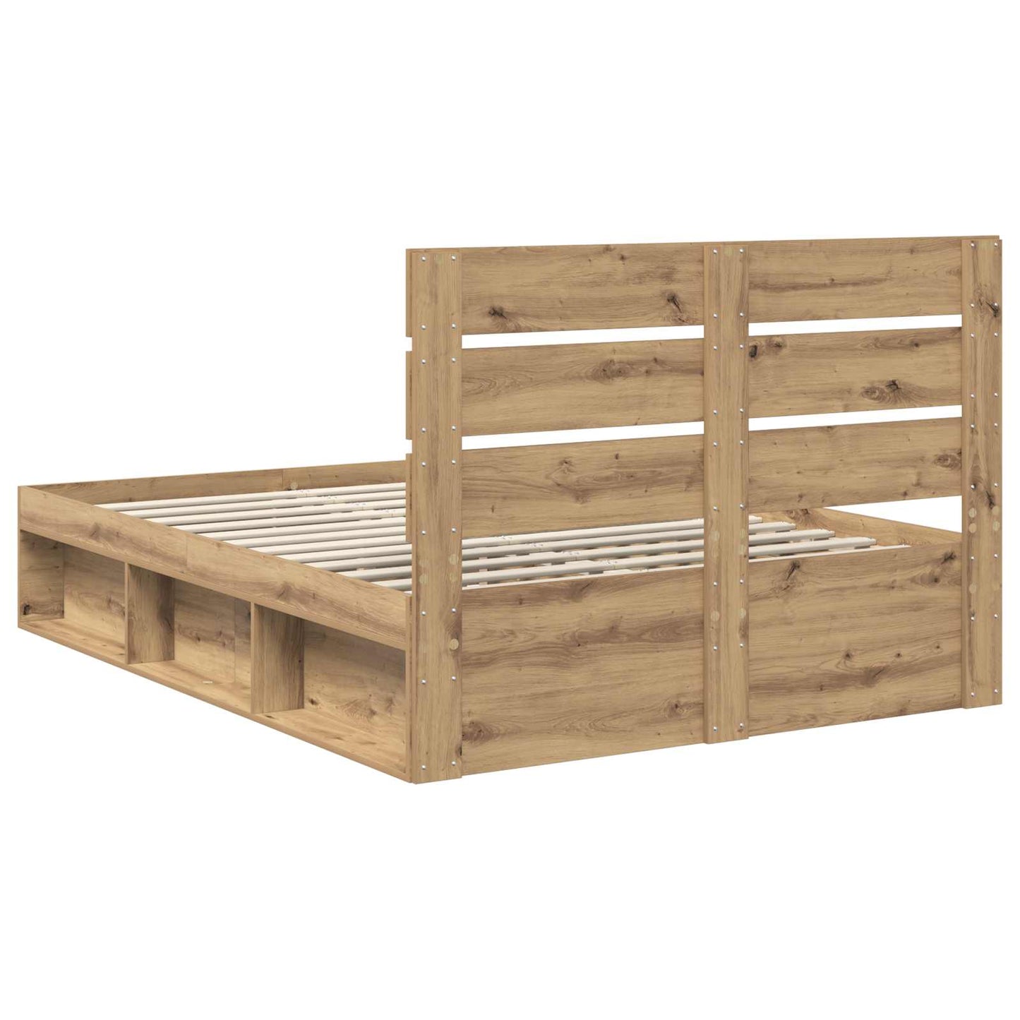 Bed Frame Artisian Oak 160 x 200 cm Solid Pine Wood