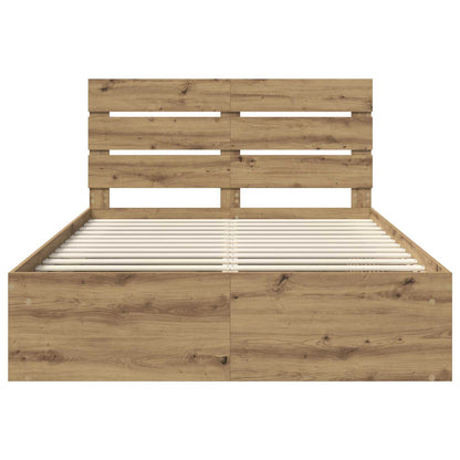 Bed Frame Artisian Oak 160 x 200 cm Solid Pine Wood