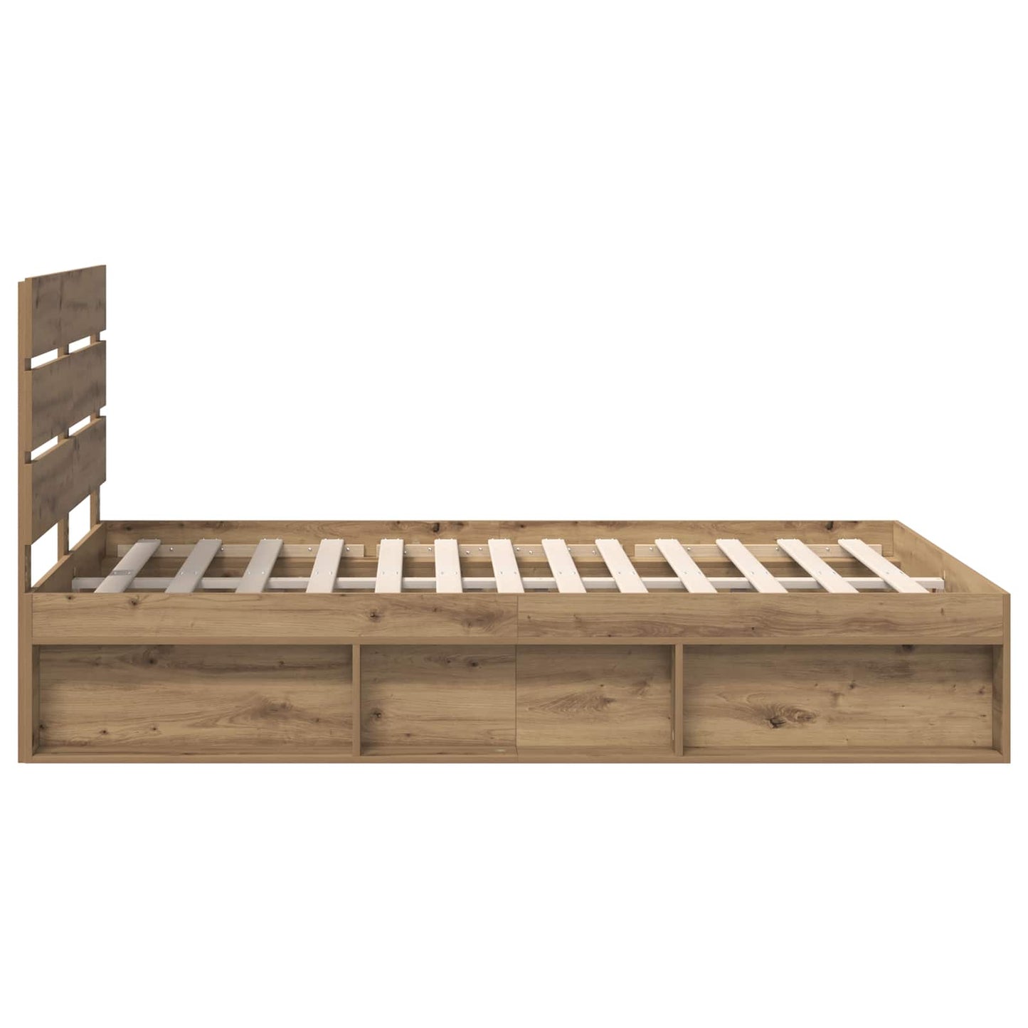 Bed Frame Artisian Oak 160 x 200 cm Solid Pine Wood