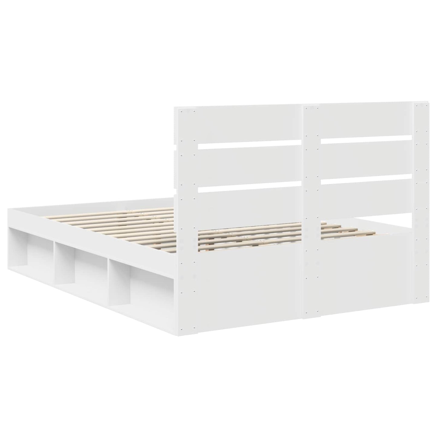 Bed Frame with Headboard White 150 x 200 cm Solid Pine Wood