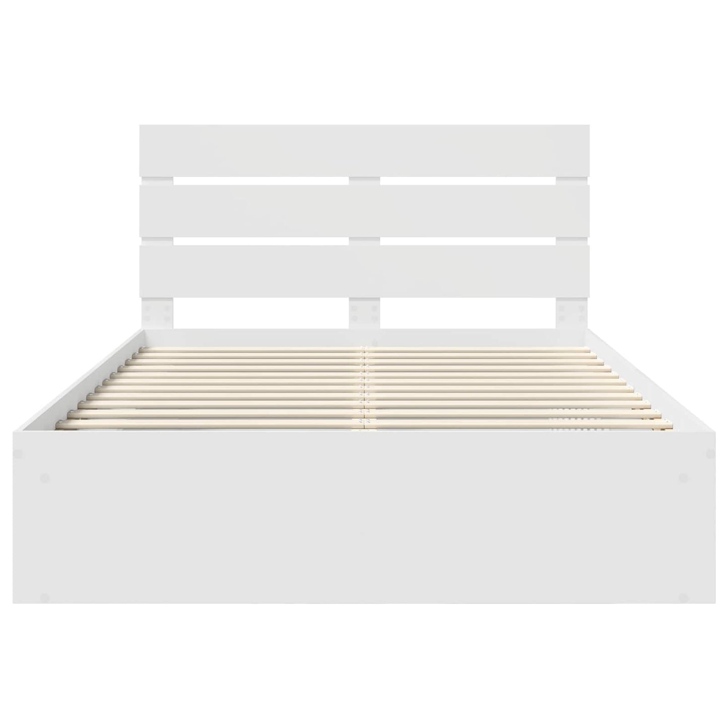Bed Frame with Headboard White 150 x 200 cm Solid Pine Wood