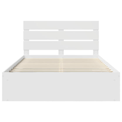 Bed Frame with Headboard White 150 x 200 cm Solid Pine Wood
