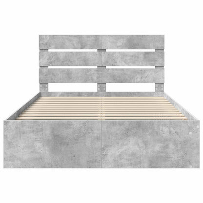Bed Frame Concerte Grey 150 x 200 cm Solid Pine Wood