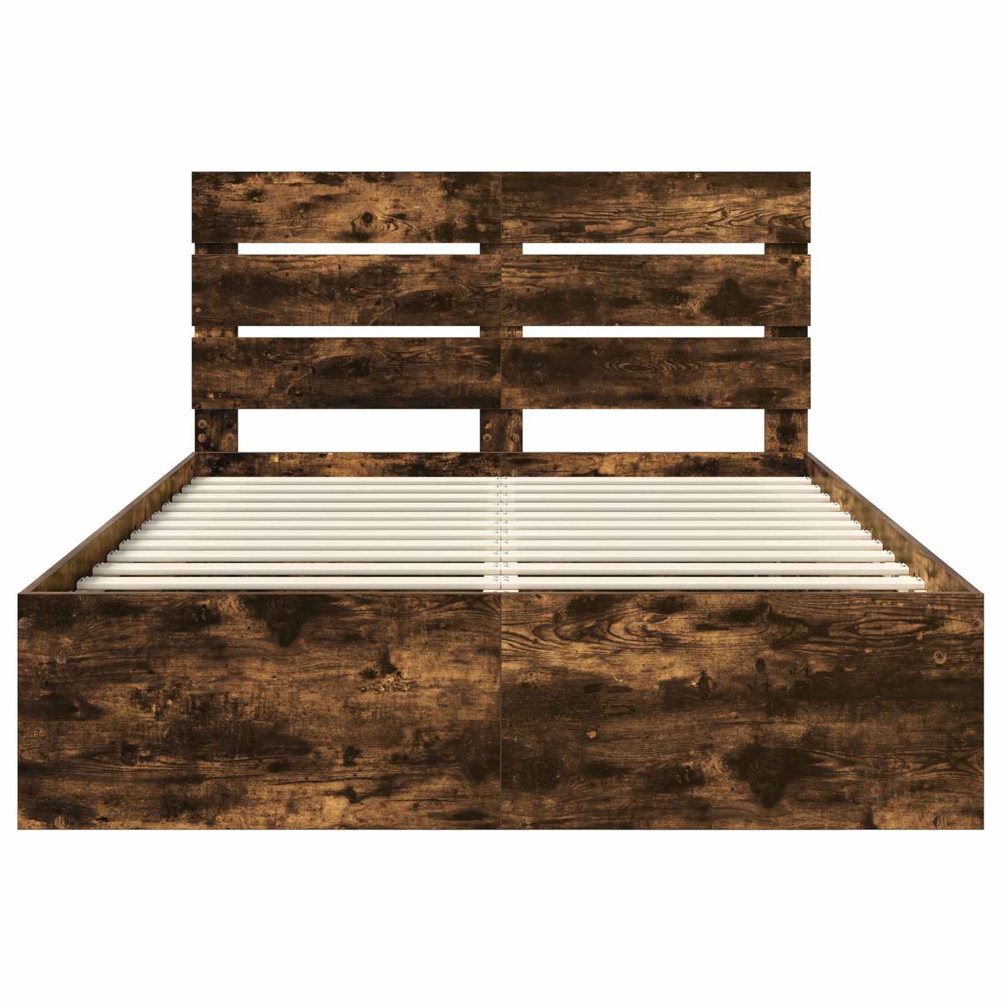 Bed Frame Smoked Oak 150 x 200 cm Solid Pine Wood