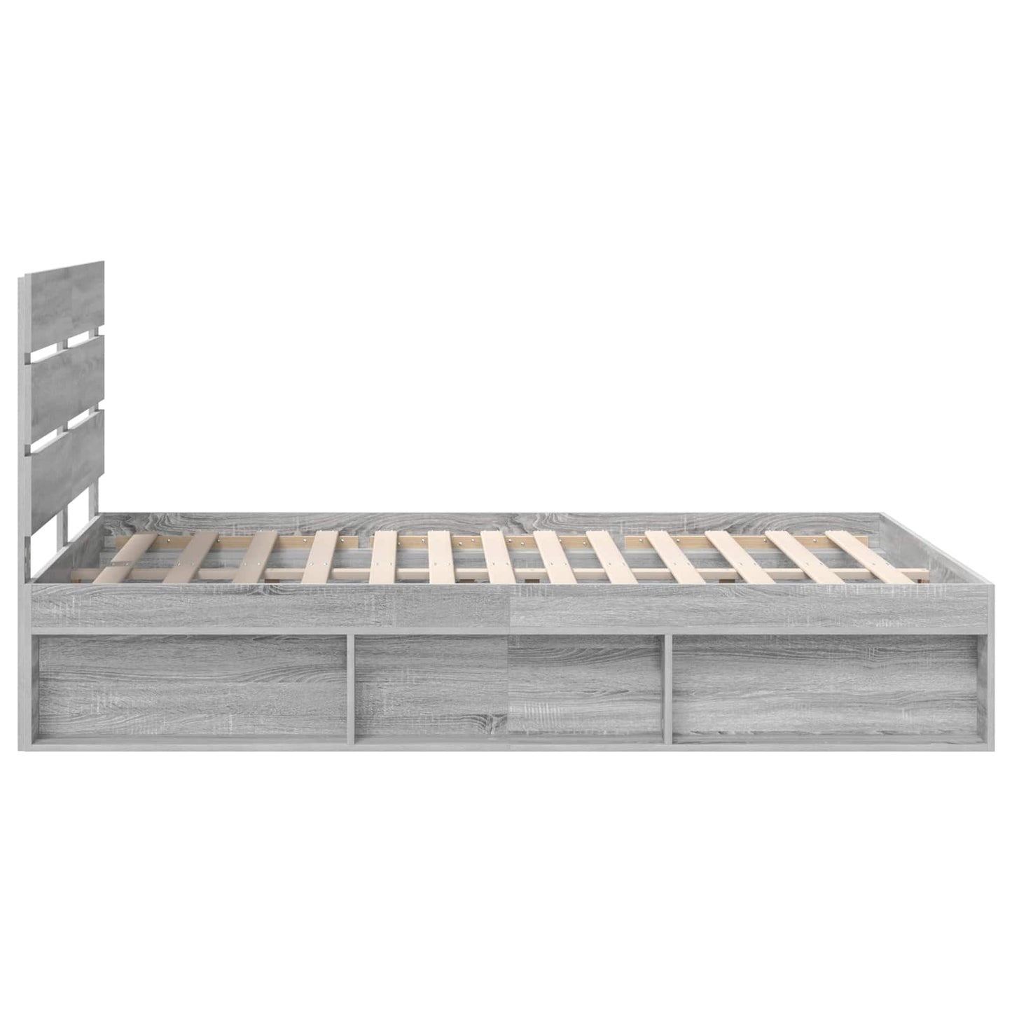 Bed Frame Grey Sonoma 150 x 200 cm Solid Pine Wood