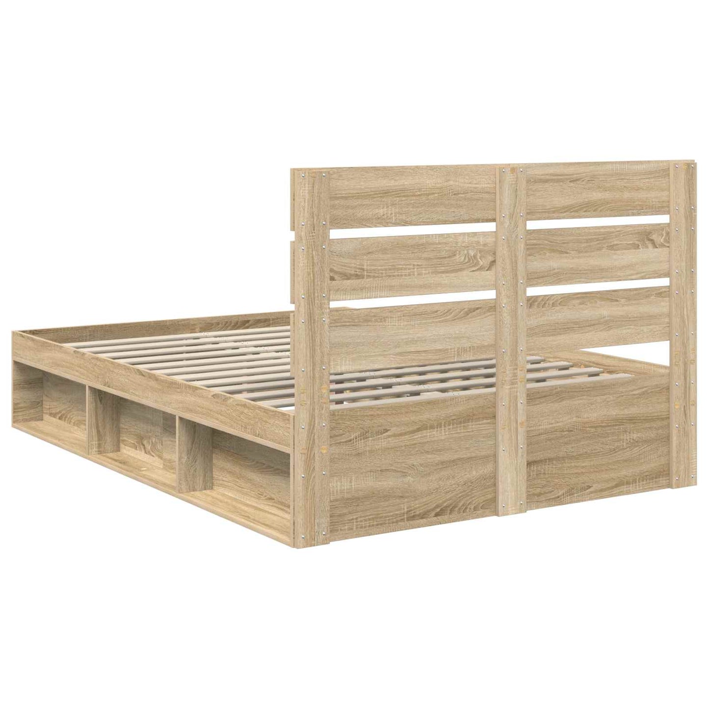 Bed Frame with Headboard Sonoma 140 x 200 cm Solid Pine Wood
