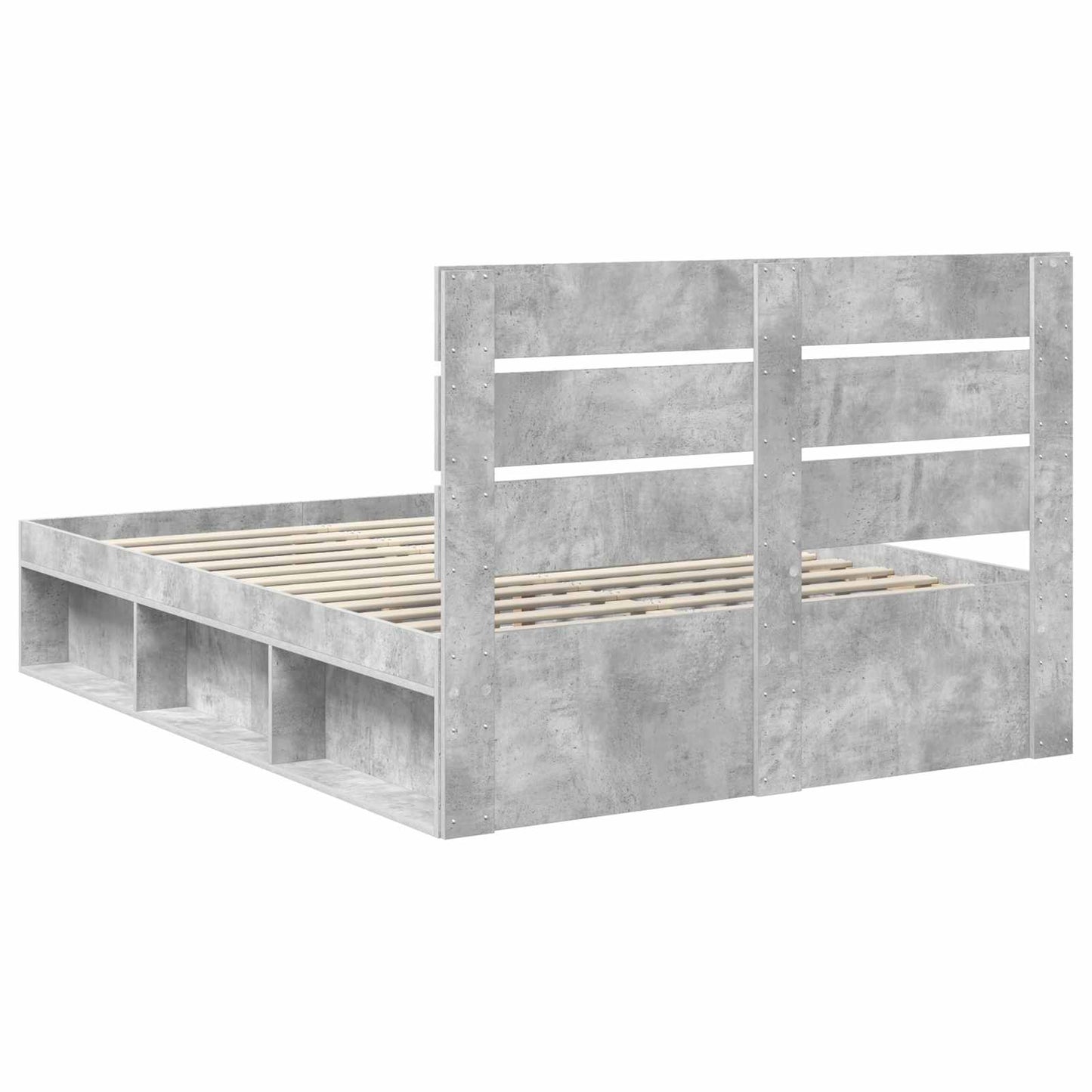 Bed Frame with Headboard Concerte 140 x 200 cm Solid Pine Wood