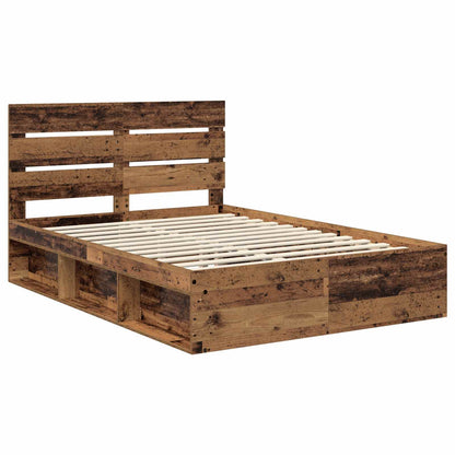 Bed Frame with Headboard Old Wood 140 x 200 cm Solid Pine Wood