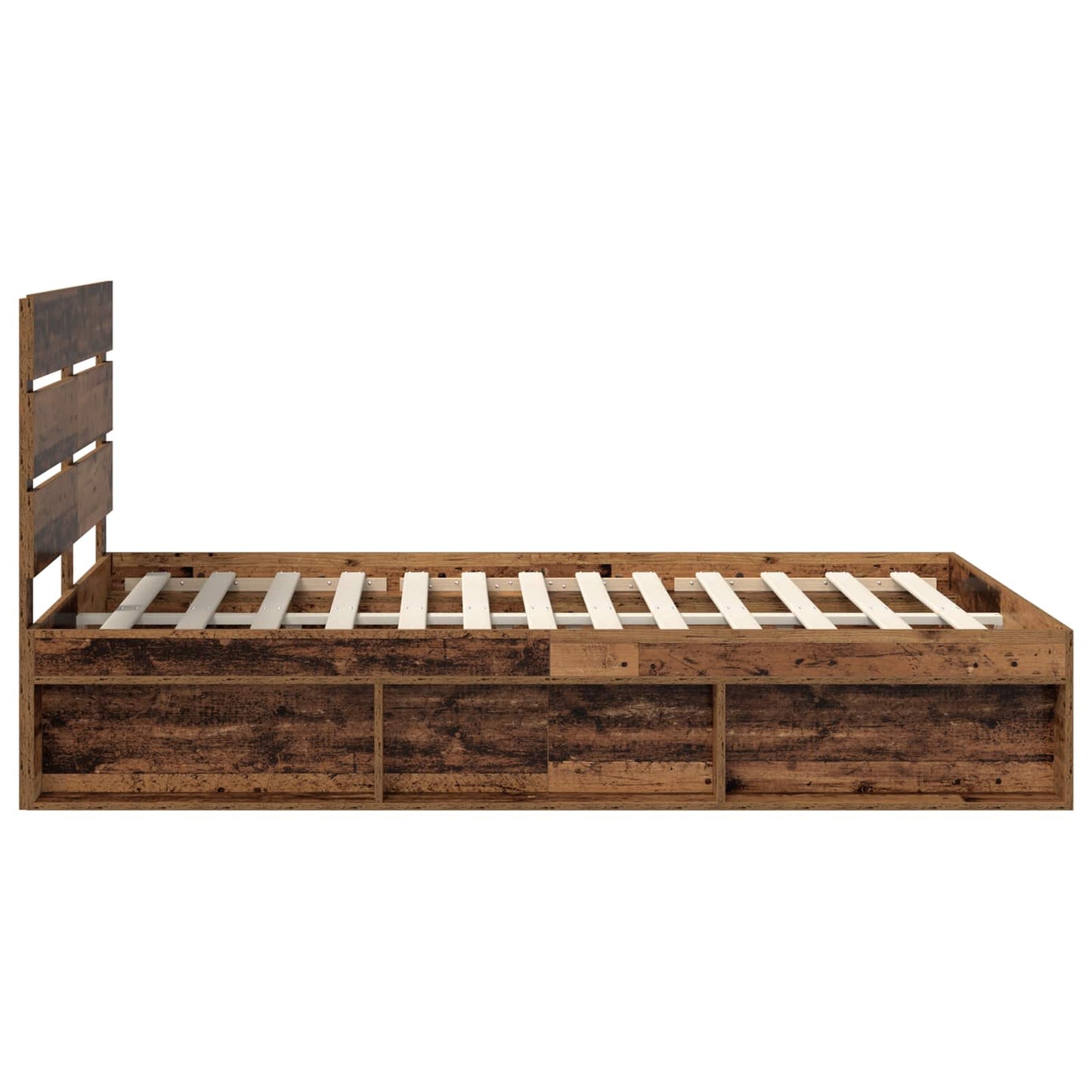 Bed Frame with Headboard Old Wood 140 x 200 cm Solid Pine Wood