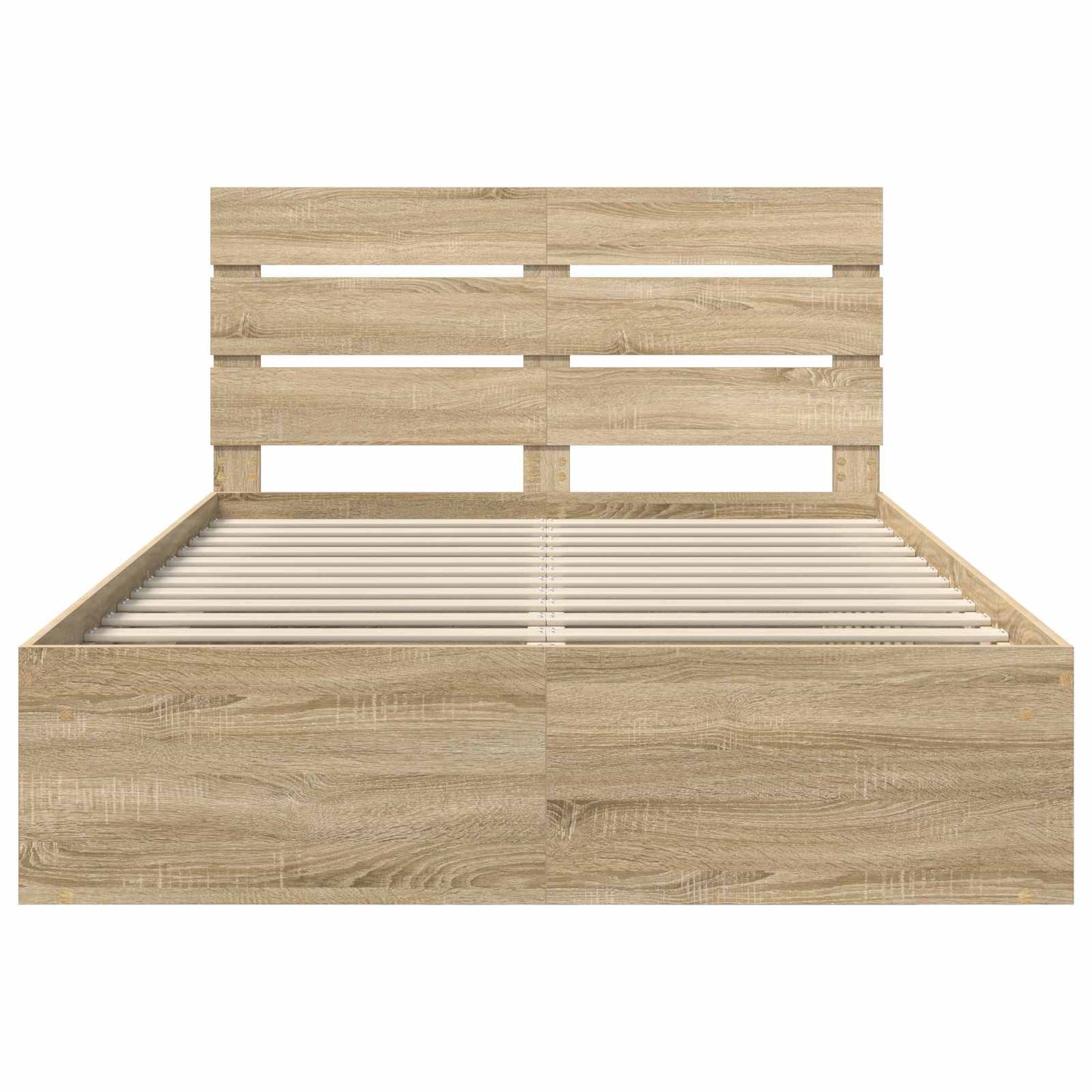 Bed Frame with Headboard Sonoma 140 x 190 cm Solid Pine Wood