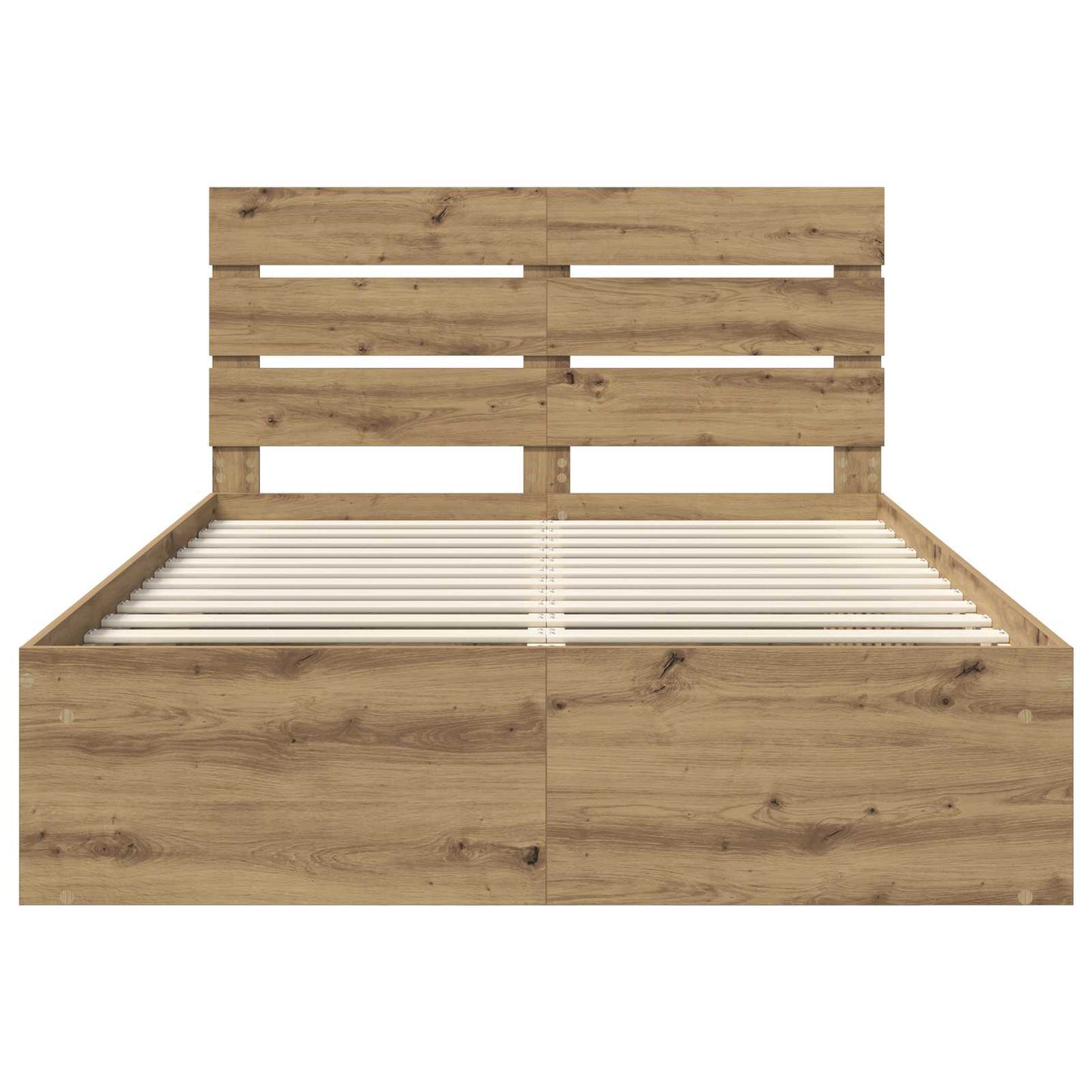 Bed Frame Artisian Oak 140 x 190 cm Solid Pine Wood