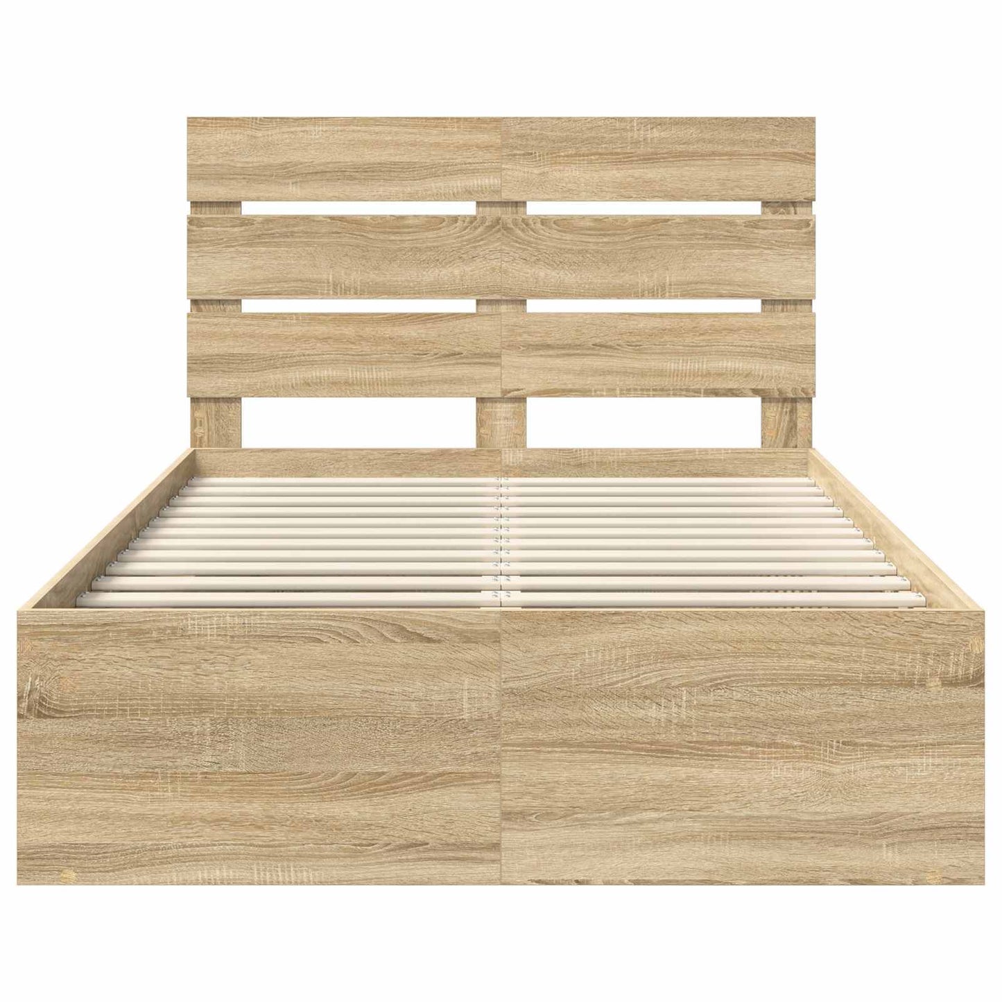 Bed Frame Sonoma Oak 135 x 190 cm Solid Pine Wood