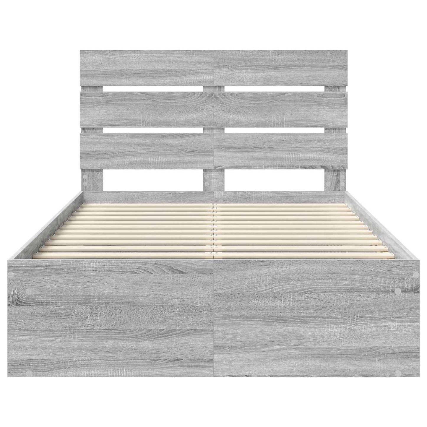 Bed Frame Grey Sonoma 135 x 190 cm Solid Pine Wood