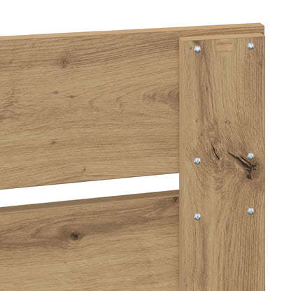 Bed Frame Artisian Oak 135 x 190 cm Solid Pine Wood
