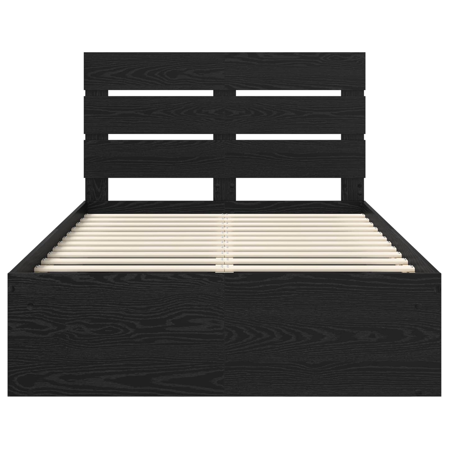 Bed Frame with Headboard Black 120 x 200 cm Solid Pine Wood