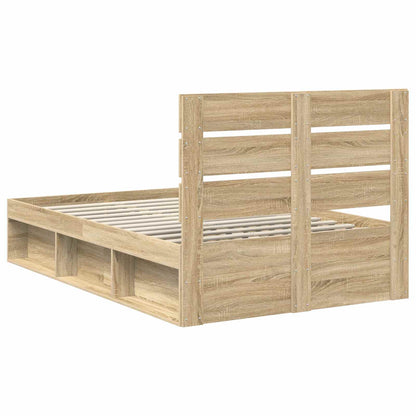 Bed Frame with Headboard Sonoma 120 x 200 cm Solid Pine Wood