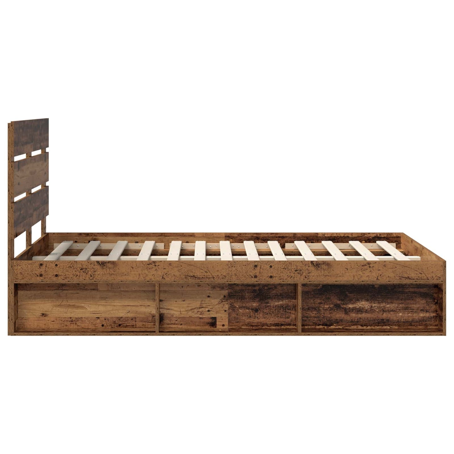 Bed Frame with Headboard Old Wood 120 x 200 cm Solid Pine Wood