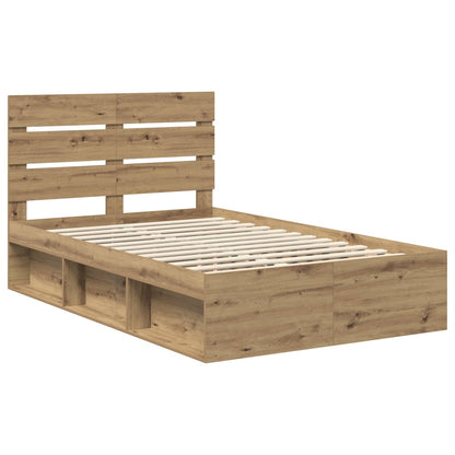 Bed Frame Artisian Oak 120 x 200 cm Solid Pine Wood