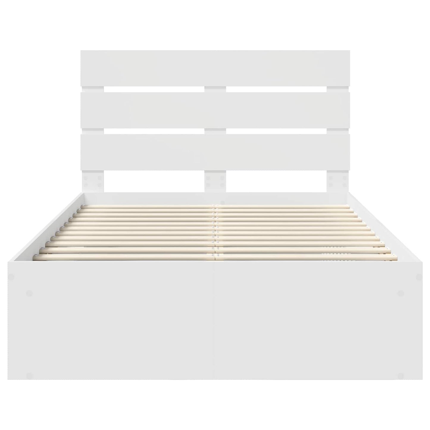 Bed Frame with Headboard White 120 x 190 cm Solid Pine Wood