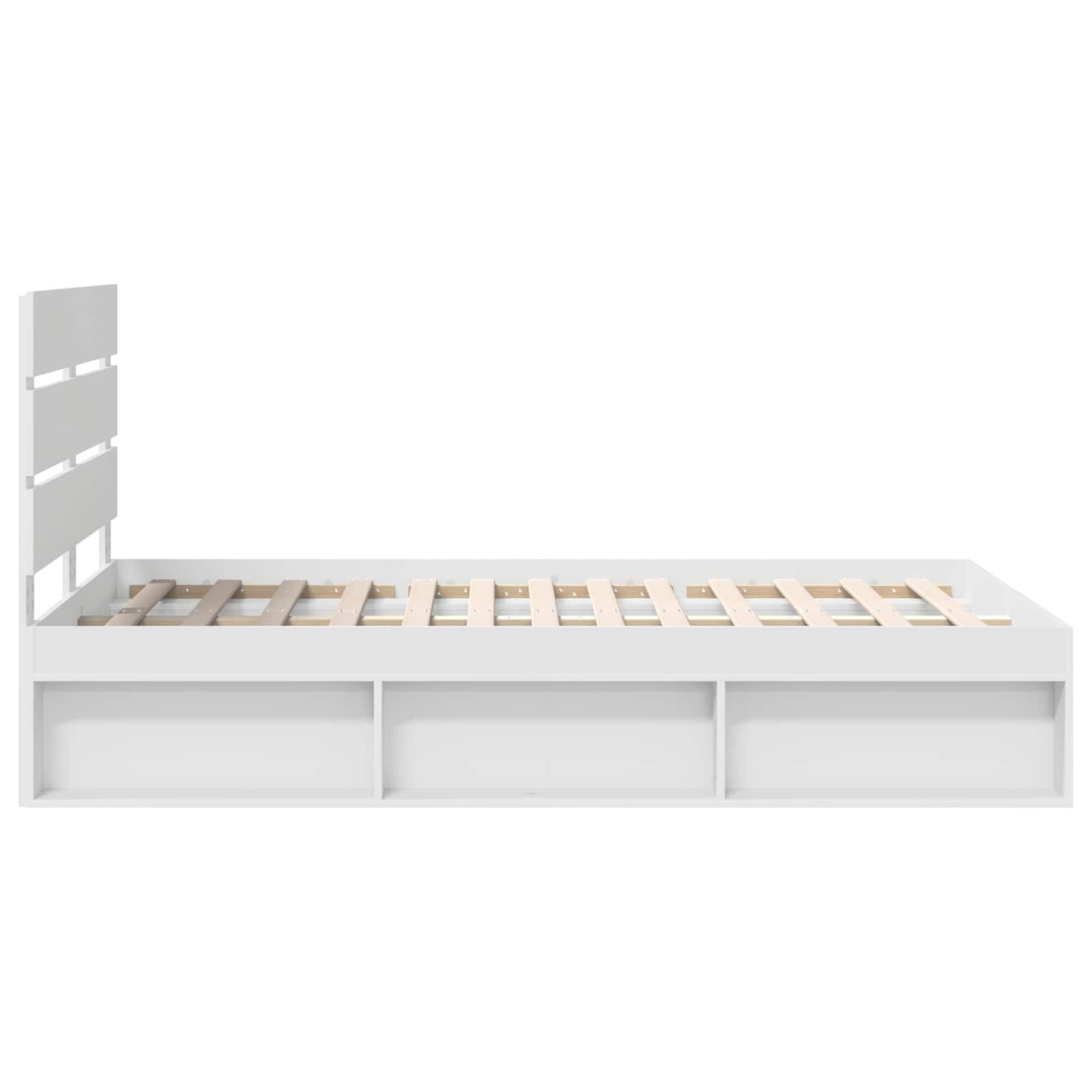 Bed Frame with Headboard White 120 x 190 cm Solid Pine Wood