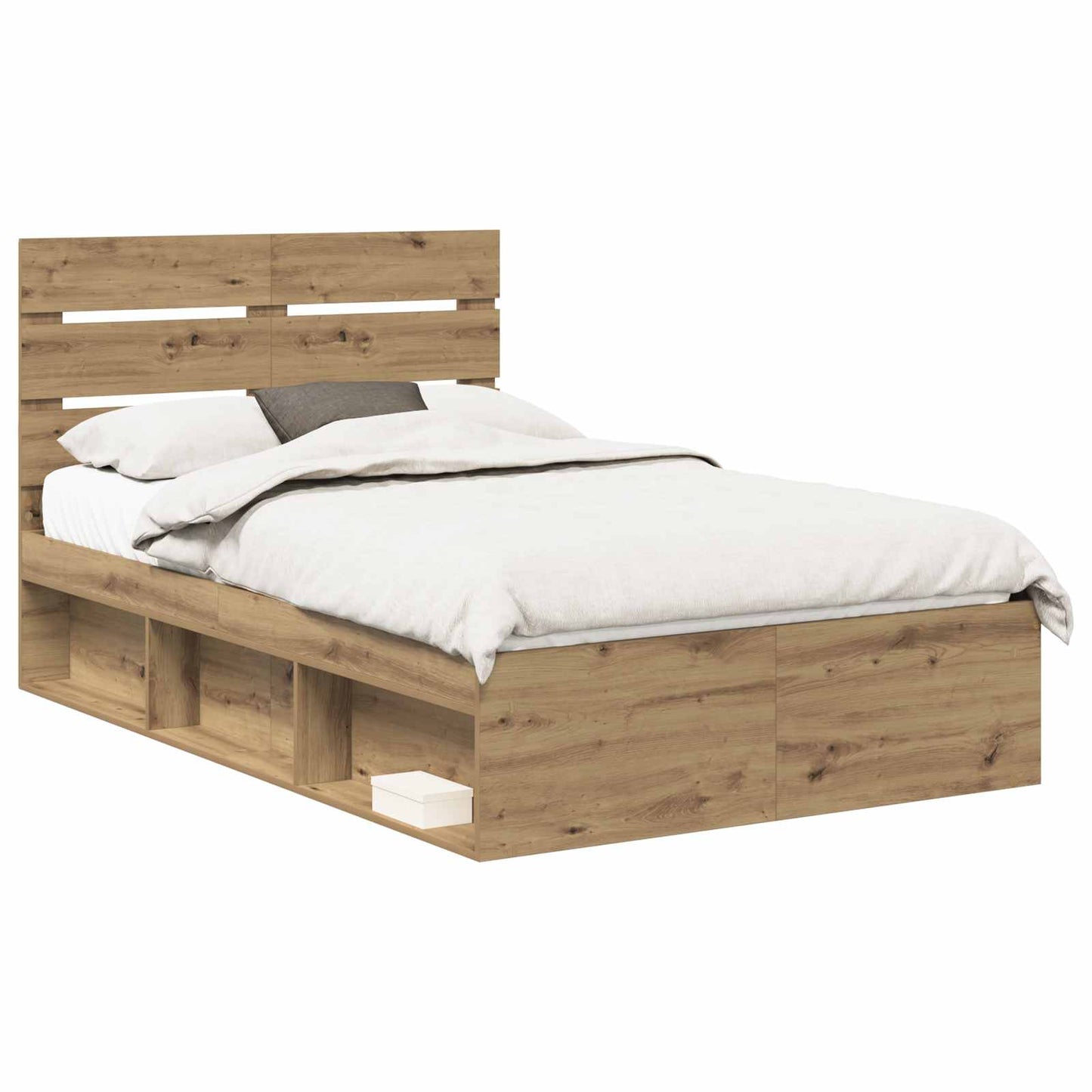 Bed Frame Artisian Oak 120 x 190 cm Solid Pine Wood