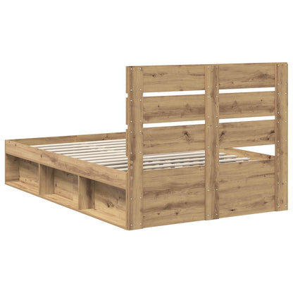 Bed Frame Artisian Oak 120 x 190 cm Solid Pine Wood