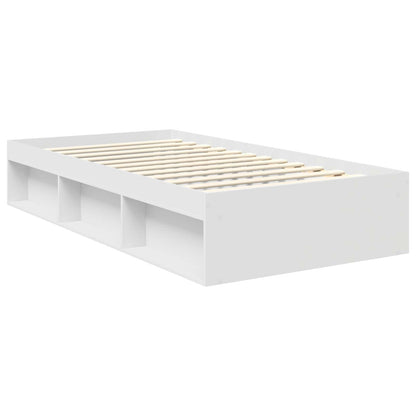 Bed Frame with Headboard White 100 x 200 cm Solid Pine Wood